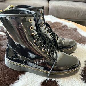 Dr. Martens Doc Martens AirWair Patent Leather Black Boots